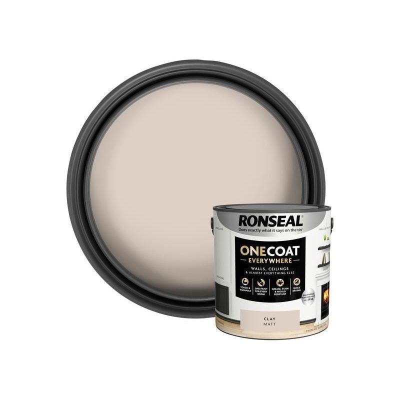 Ronseal One Coat Everywhere Interior Paint Clay Matt 2.5 litre