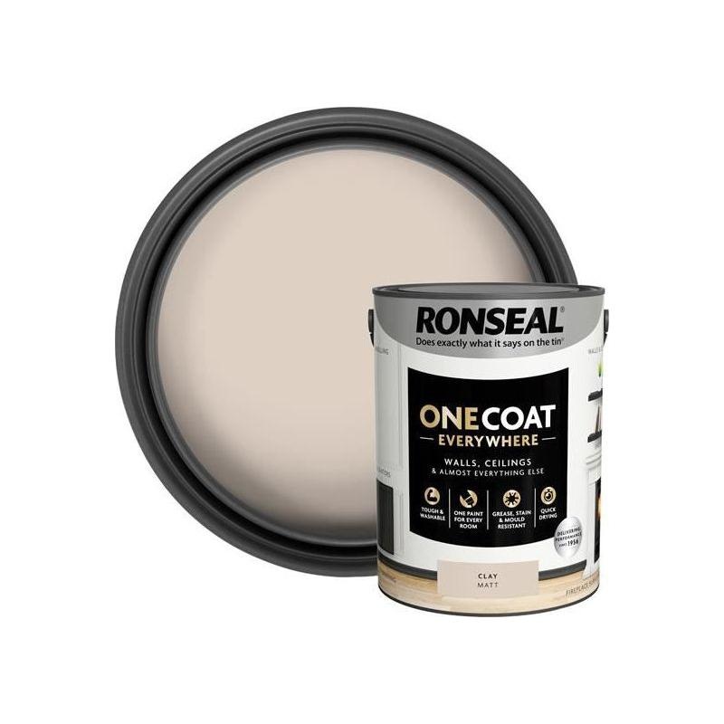 Ronseal One Coat Everywhere Interior Paint Clay Matt 5 litre
