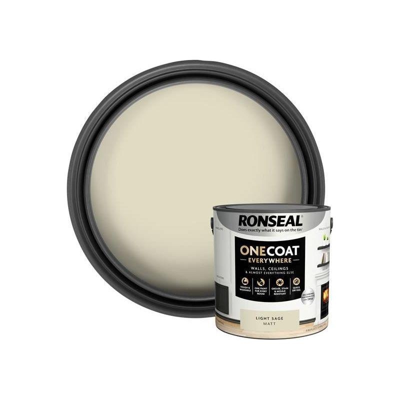 Ronseal One Coat Everywhere Interior Paint Light Sage Matt 2.5 litre