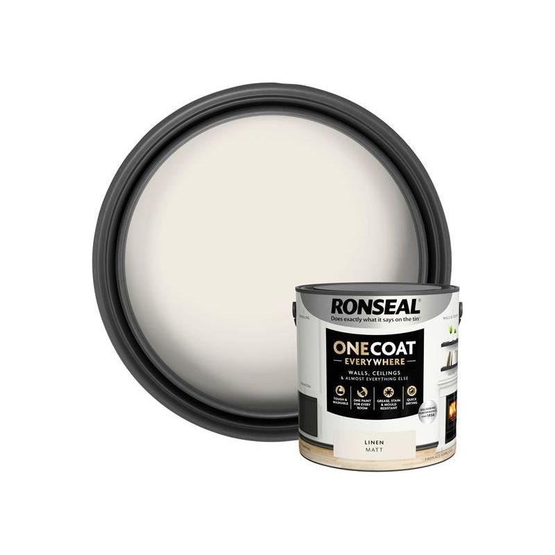 Ronseal One Coat Everywhere Interior Paint Linen Matt 2.5 litre