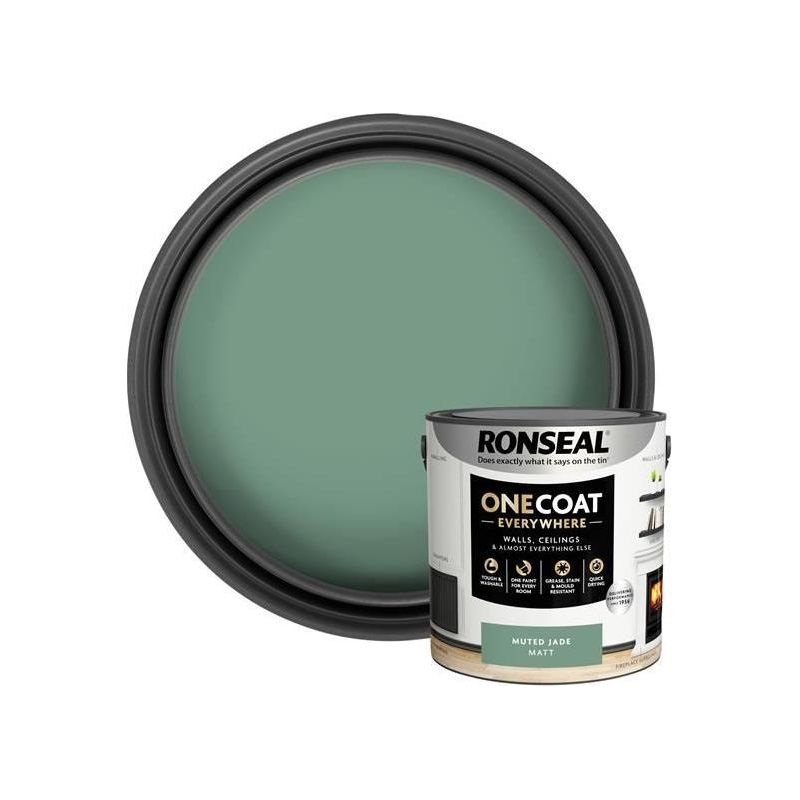 Ronseal One Coat Everywhere Interior Paint Muted Jade Matt 2.5 litre
