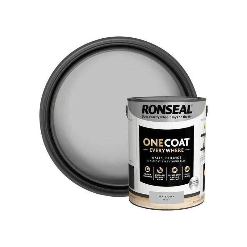 Ronseal One Coat Everywhere Interior Slate Grey Matt 5 litre