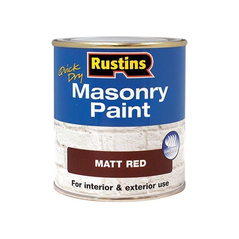 Rustins Quick Dry Masonry Paint Matt Red 250ml