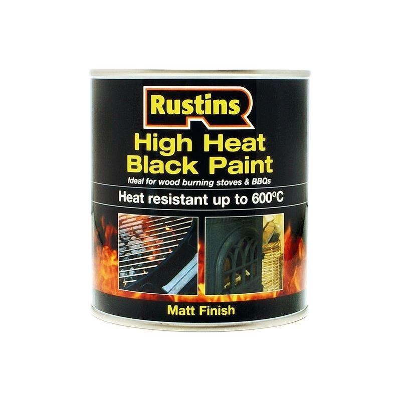 Rustins High Heat Paint 600C Black 500ml