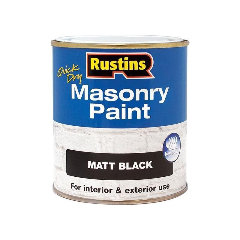 Rustins Quick Dry Masonry Paint Matt Black 250ml