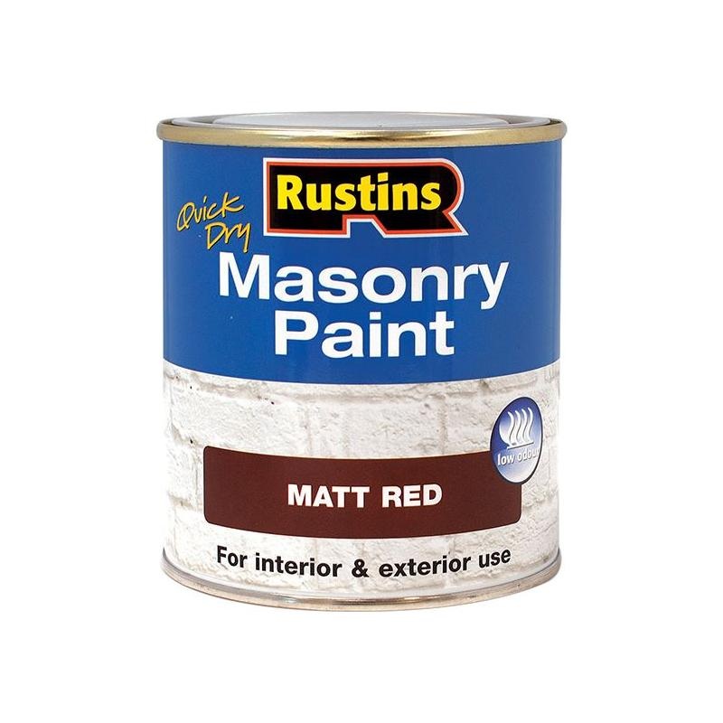 Rustins Quick Dry Masonry Paint Matt Red 500ml
