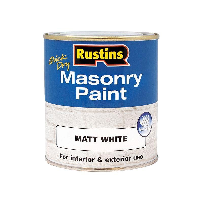 Rustins Quick Dry Masonry Paint Matt White 250ml