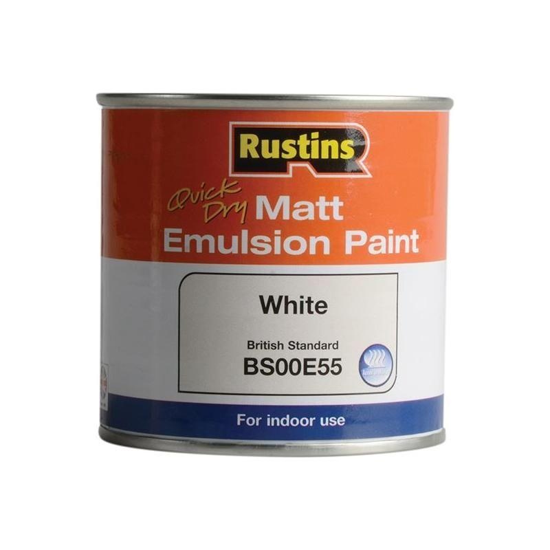 Rustins Quick Dry Matt Emulsion Paint White 250ml