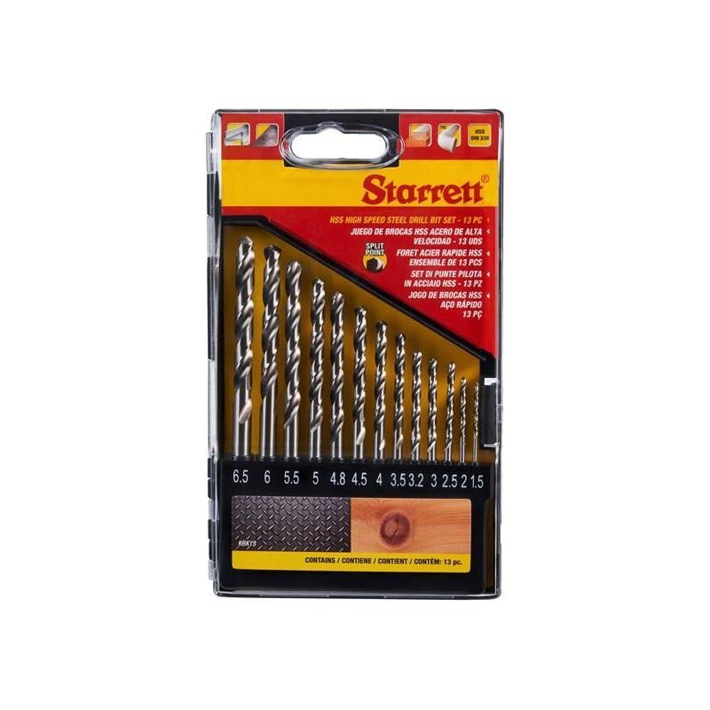 Starrett HSS Split Point Drill Bit Set, 13 Piece