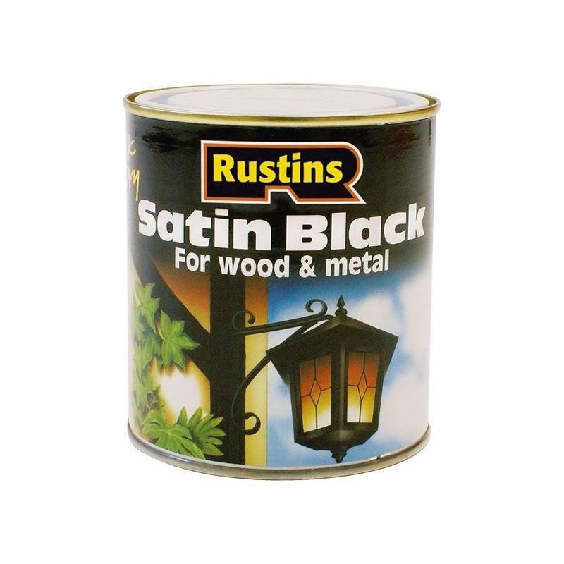 Rustins Satin Black Paint Quick Drying 500ml