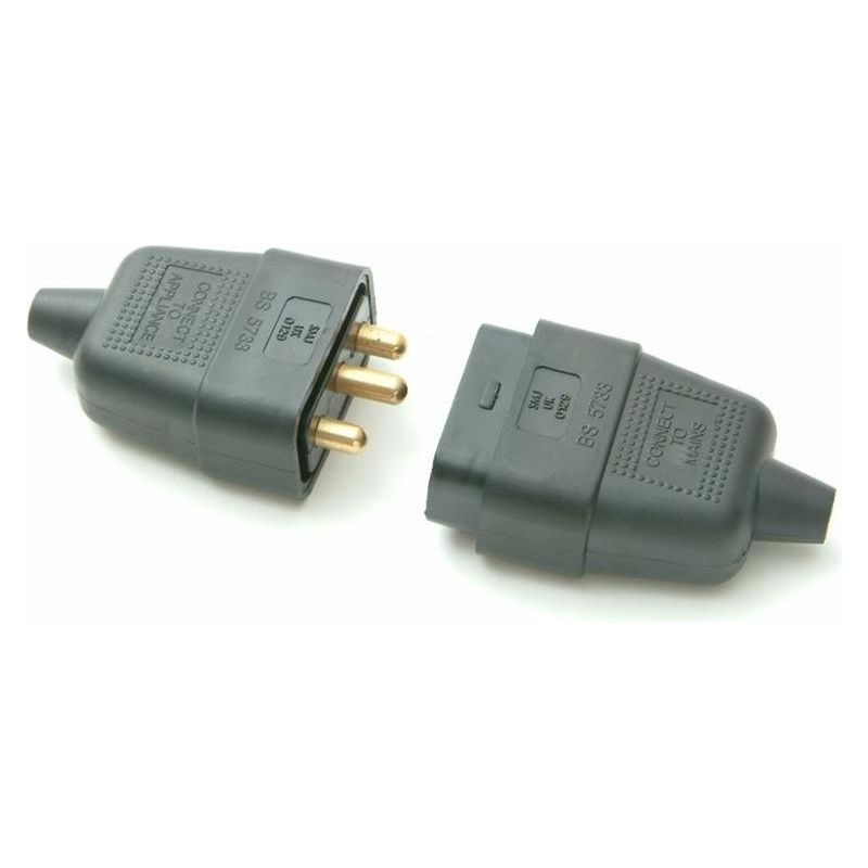 Smj Black Plug & Socket 10A 3-Pin