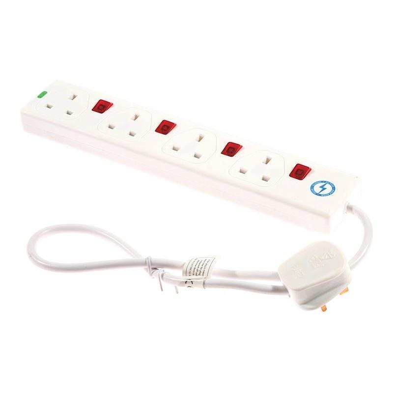 Smj Extension Lead 240V 4-Way 13A Surge Protection Switched 0.75m