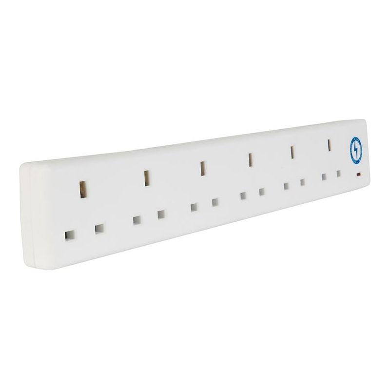 Smj Extension Lead 240V 6-Way 13A Surge Protection 2m