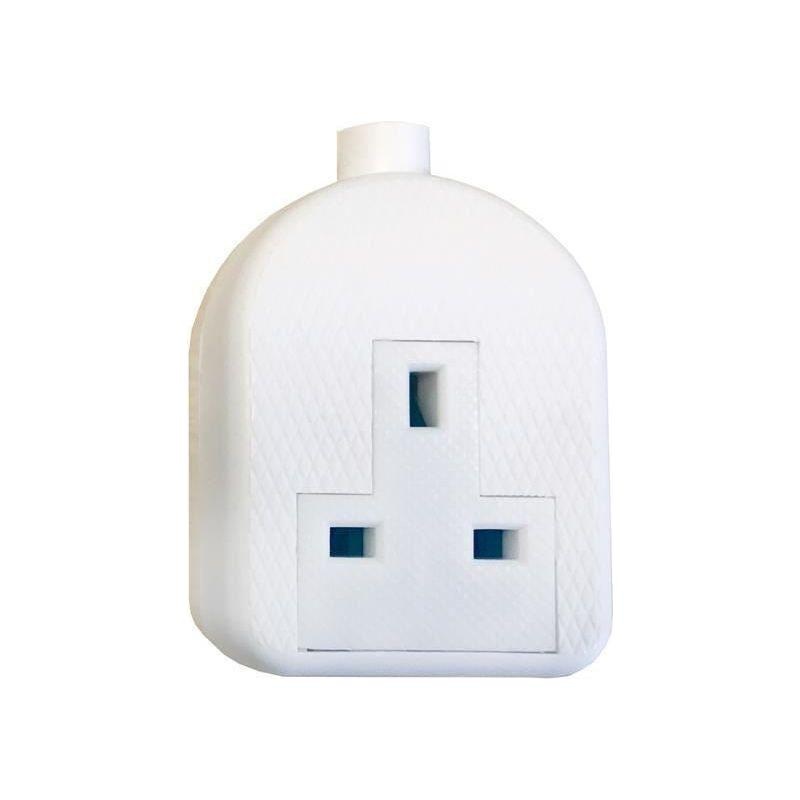 Smj White Trailing Extension Socket 13A 1-Gang