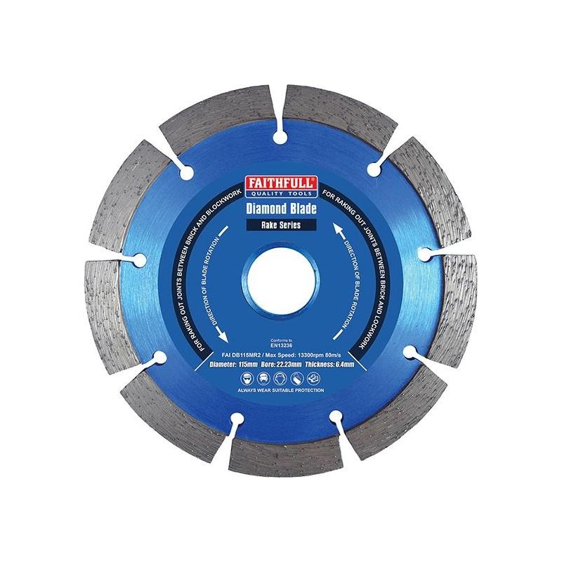 Faithfull Mortar Raking Diamond Blade 115 x 22mm