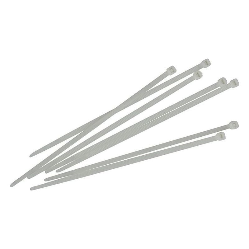 Faithfull Cable Ties White 4.8 x 250mm (Pack 100)