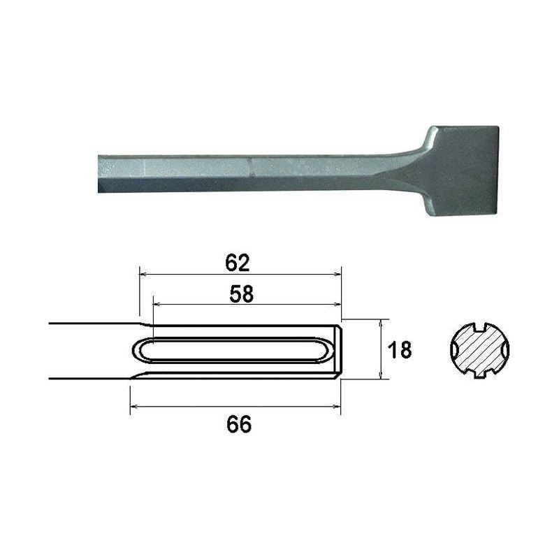 Faithfull SDS Max Straight Scaling Chisel 50 x 400mm