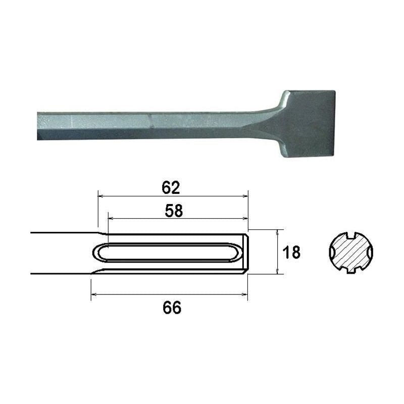 Faithfull SDS Max Straight Scaling Chisel 75 x 300mm