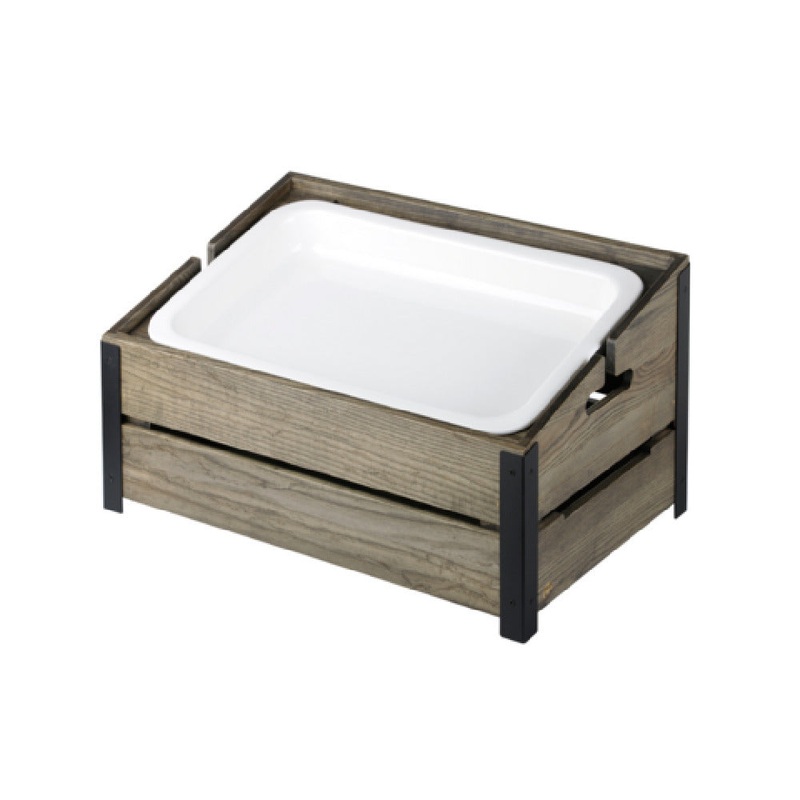 FOH BHO234MUM18 Smart Buffet Ware Natural Slanted Platform Stand Full Size X 8.25