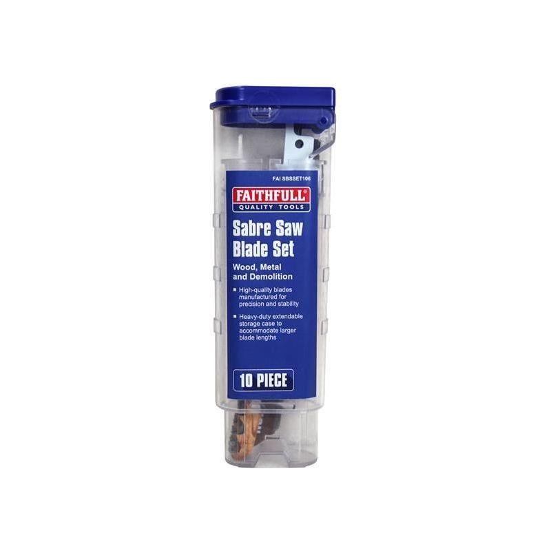 Faithfull Sabre Saw Blade Set, 10 Piece