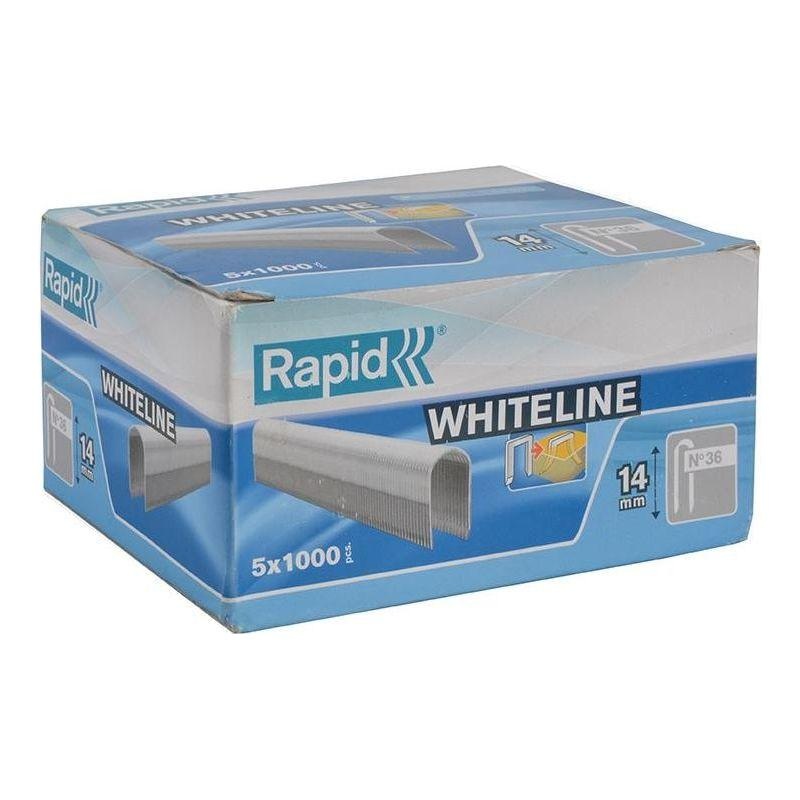 Rapid 36/14 14mm DP x 5m White Staples (Box 1000 x 5)