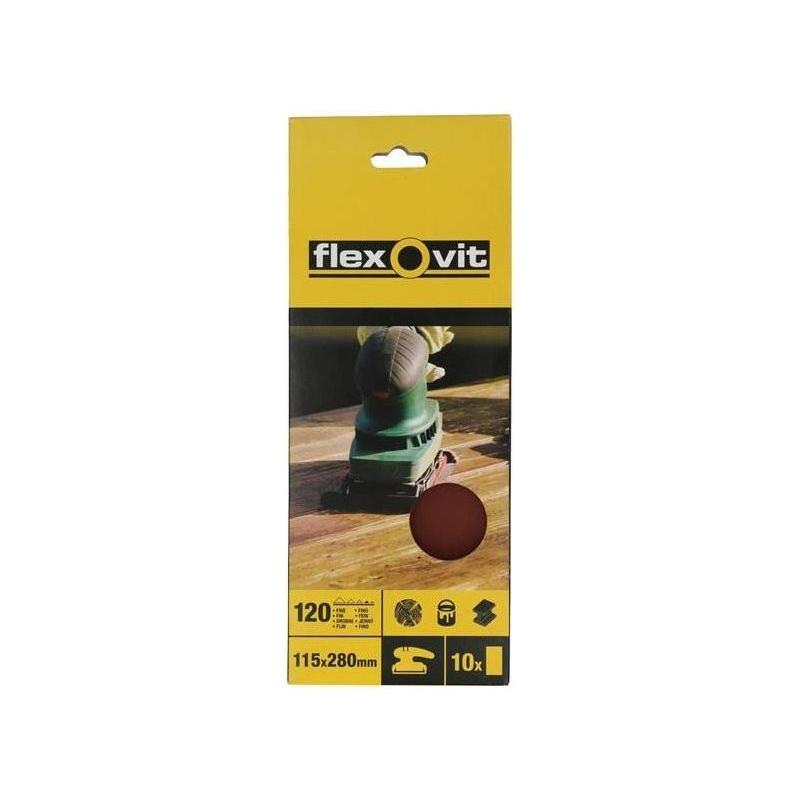 Flexovit 1/2 Sanding Sheets Orbital Plain Coarse 50 Grit (Pack 10)