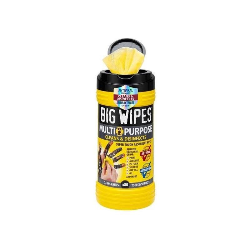 Big Wipes Multi-Purpose Pro+ Antiviral Wipes (Tub 80)