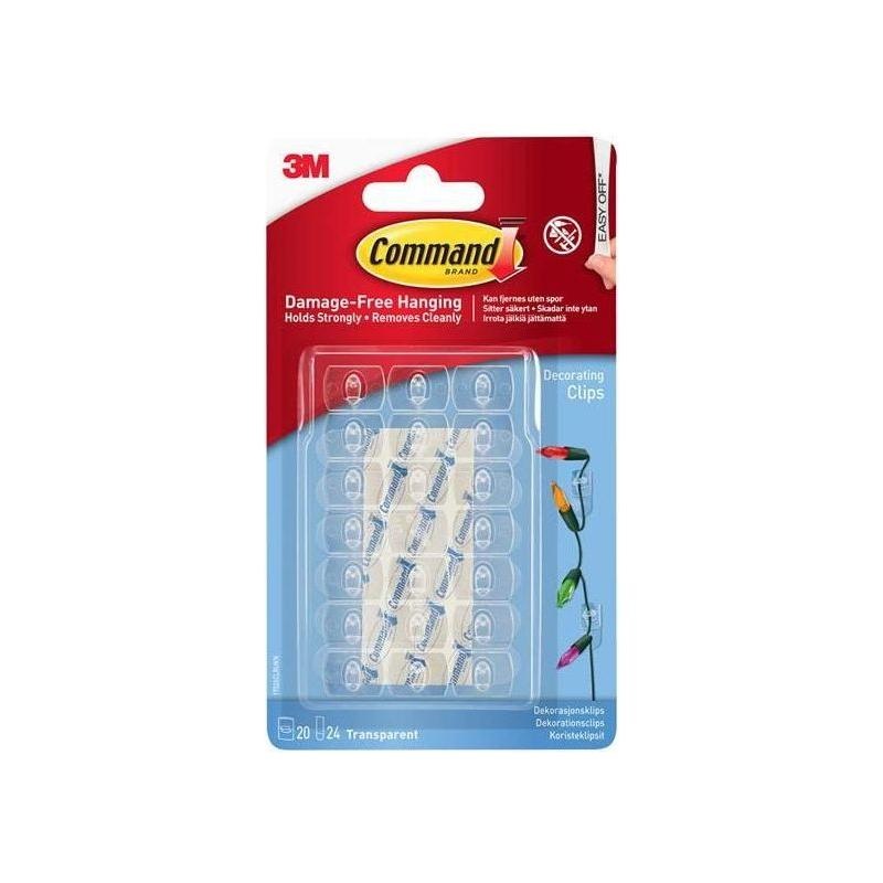 Command Clear Decorating Clips with Clear Strips (Pack 20)