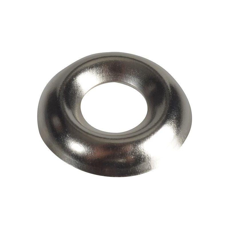 Forgefix Screw Cup Washers Solid Brass Nickel Plated No.8 Bag 200