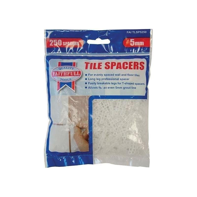 Faithfull Tile Spacer Long Leg 5mm (Bag 250)