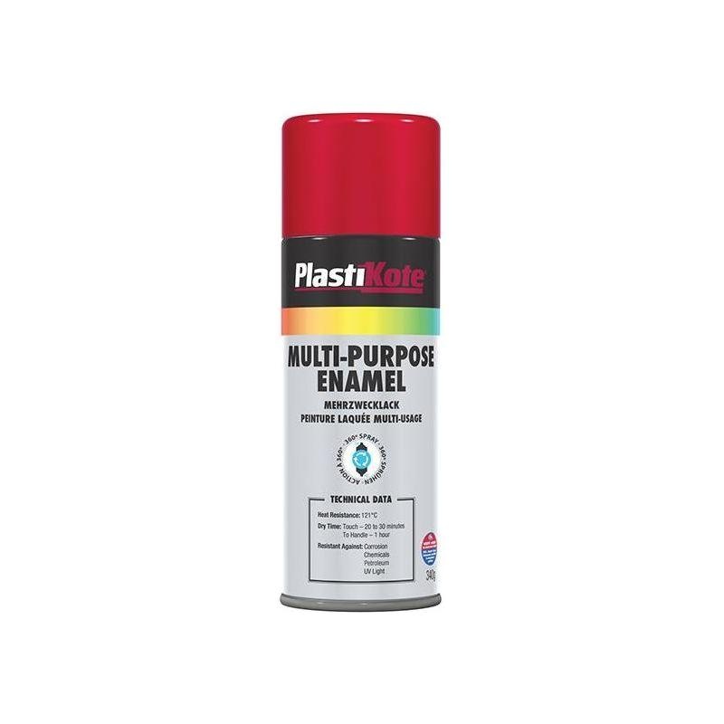 Plastikote Multi Purpose Enamel Spray Paint Gloss Red 400ml