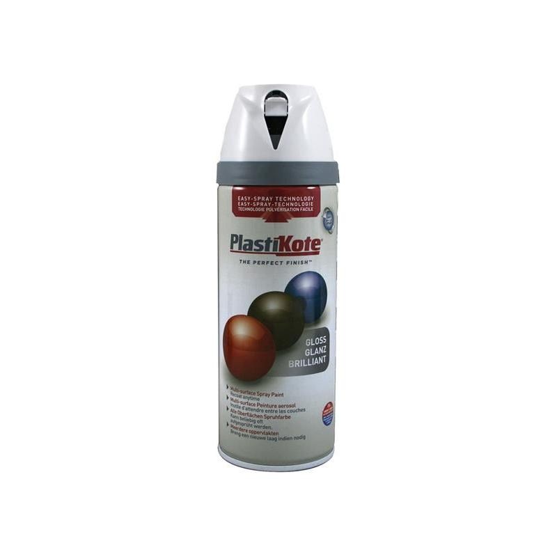 Plastikote Twist & Spray Gloss Pure Brilliant White 400ml