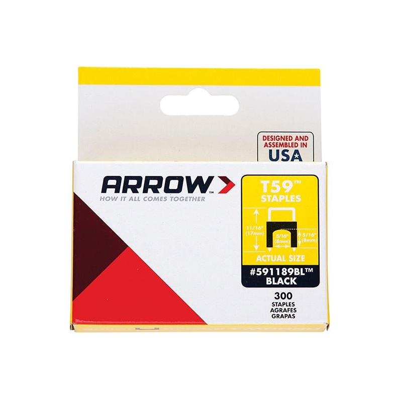 Arrow T59 Insulated Staples Black 6 x 6mm (Box 300)