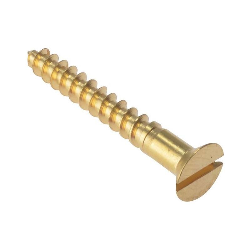 Forgefix Wood Screw Slotted CSK Solid Brass 1.3/4in x 8 Box 200