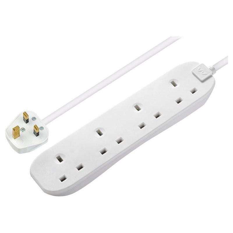 Masterplug Extension Lead 240V 4-Gang 13A White 5m