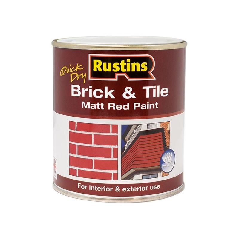 Rustins Quick Dry Brick & Tile Paint Matt Red 1 litre