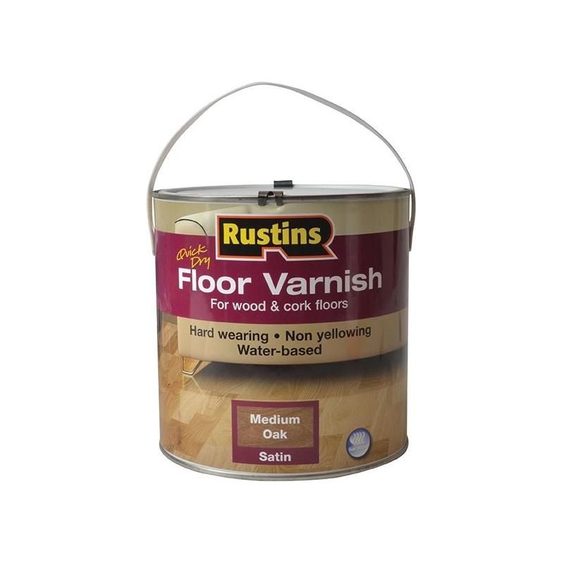 Rustins Quick Dry Coloured Floor Varnish Medium Oak 2.5 litre