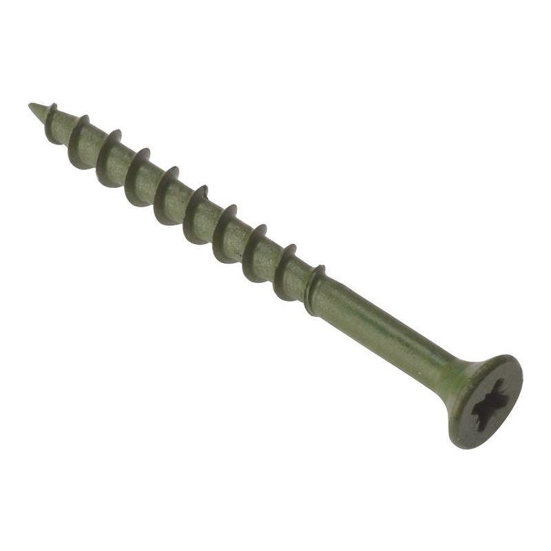 Forgefix Decking Screw Pozi Compatible ST Green Anti-Corrosion 4.5 x 55mm Box 200