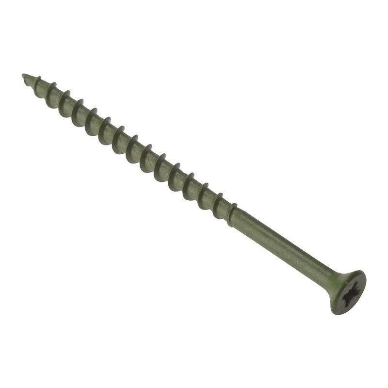 Forgefix Decking Screw Pozi Compatible ST Green Anti-Corrosion 4.5 x 75mm Box 200