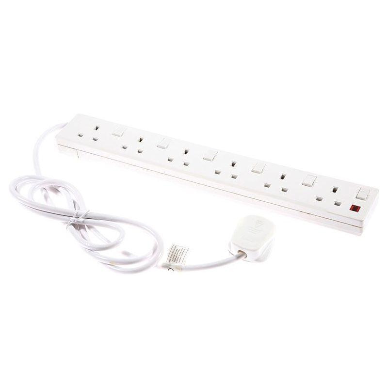 Smj Extension Lead 240V 6-Way 13A Switched Neon 2m
