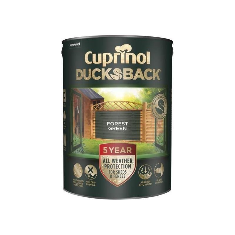 Cuprinol Ducksback 5 Year Waterproof for Sheds & Fences Forest Green 5 litre