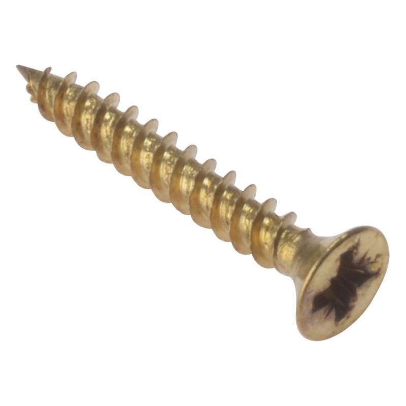 Forgefix General Purpose Pozi Compatible Screw CSK TT Electro Brass 3/4in x 8 Box 200