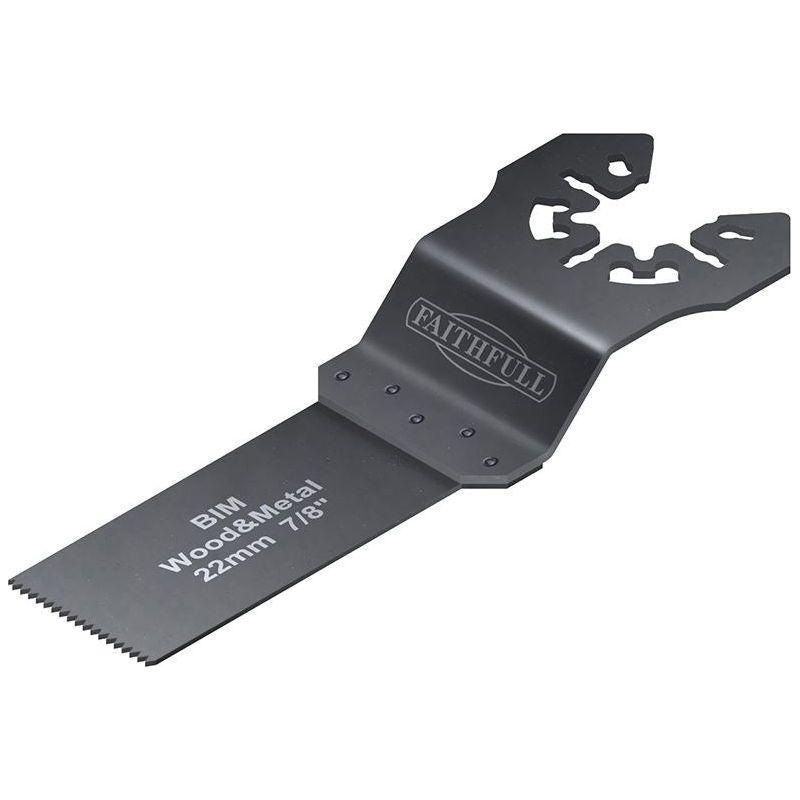 Faithfull Multi-Functional Tool Flush Cut Wood/Bi-Metal Blade 22mm (Pack 5)