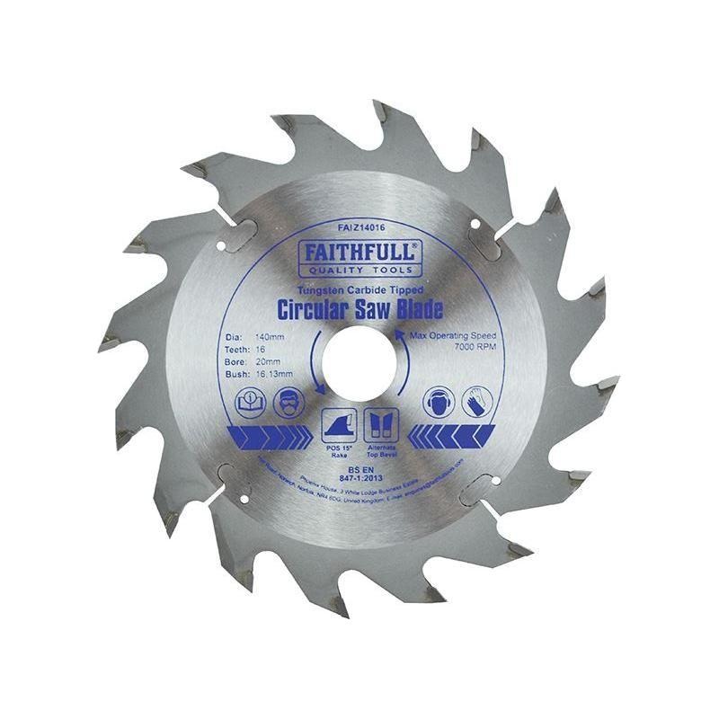 Faithfull TCT Circular Saw Blade 140 x 20mm x 16T POS