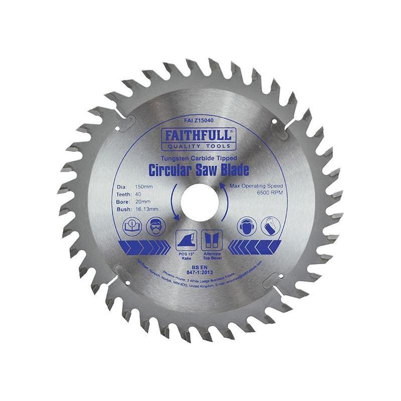 Faithfull TCT Circular Saw Blade 150 x 20mm x 40T POS