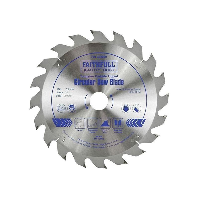 Faithfull TCT Circular Saw Blade 230 x 30mm x 20T POS