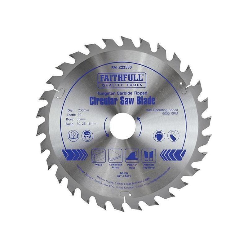 Faithfull TCT Circular Saw Blade 235 x 35mm x 30T POS