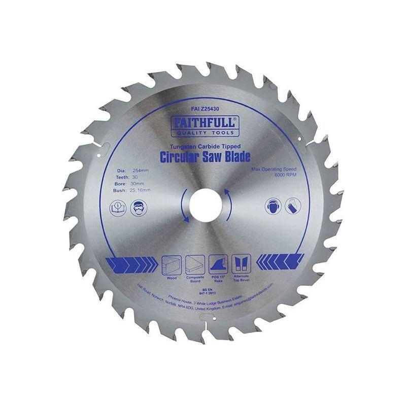 Faithfull TCT Circular Saw Blade 254 x 30mm x 30T POS