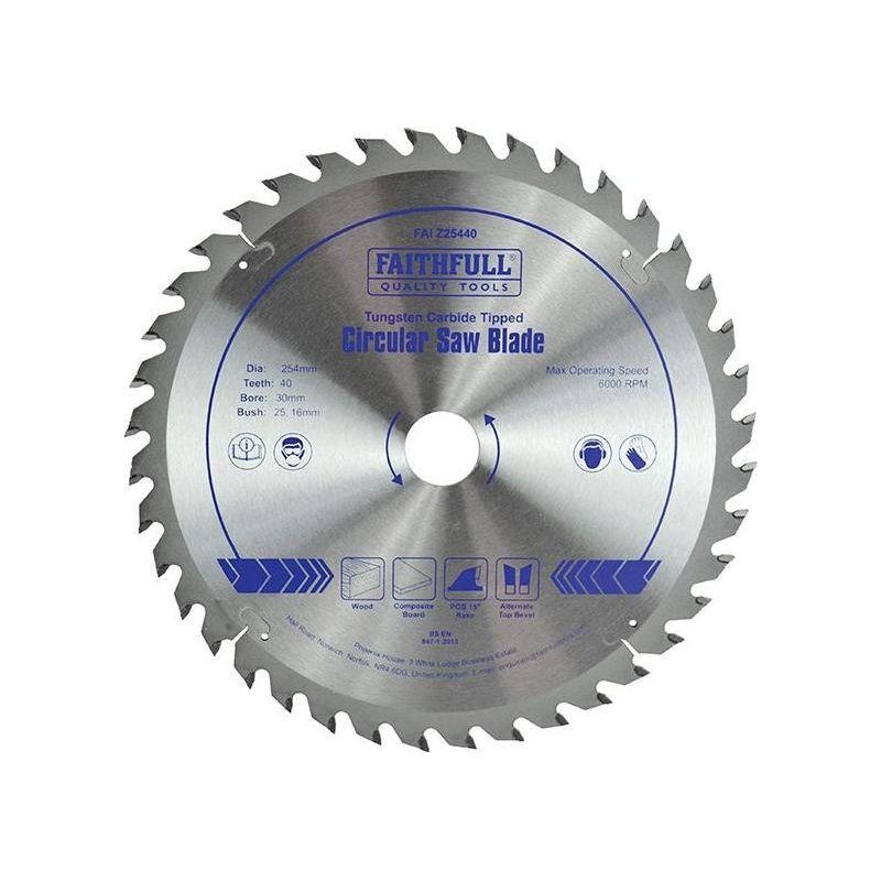 Faithfull TCT Circular Saw Blade 254 x 30mm x 40T POS