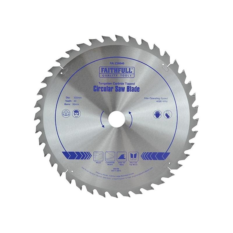 Faithfull TCT Circular Saw Blade 300 x 30mm x 40T POS